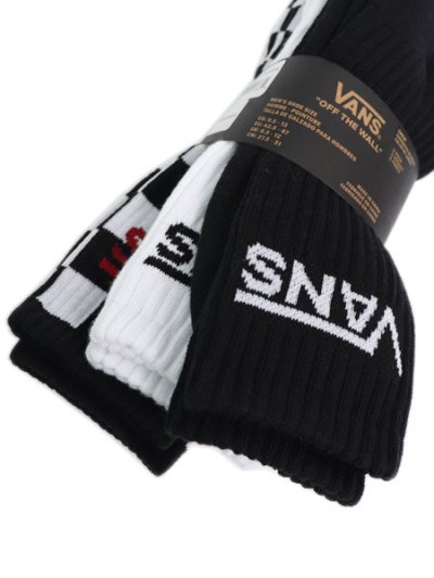 画像4: VANS CLASSIC CREW SOCKS 3P BLACK/WHITE