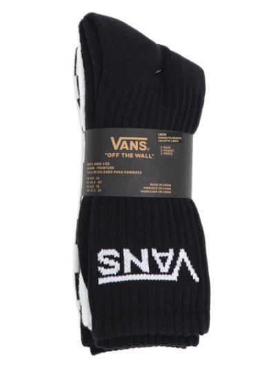 画像1: VANS CLASSIC CREW SOCKS 3P BLACK/WHITE