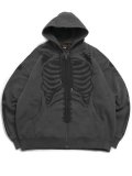 【送料無料】VANSON PIGMENT DYED BONE ZIP UP HOODIE BLK/BLK