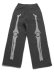 画像2: 【送料無料】VANSON PIGMENT DYED BONE SWEAT PANTS BLK/WHT (2)