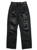 【送料無料】mnml ULTRA BAGGY DISTRESSED DENIM VINTAGE BLK