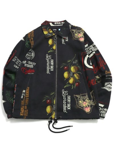 画像1: 【送料無料】COOKIES CLOTHING CUBAN ALL OVER PRINT COACHES JACKET BLK