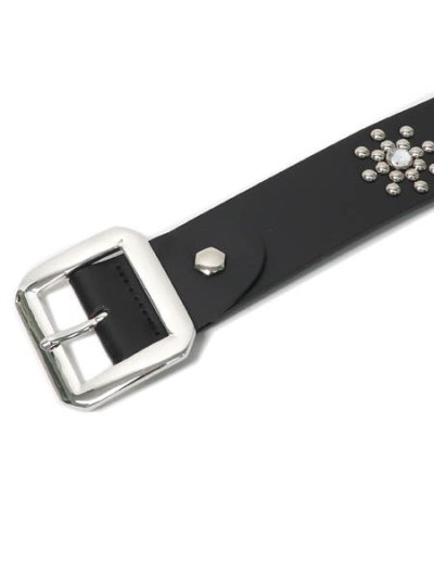 画像2: RAISE8 APPAREL FLOWER STUDS BELT BLACK/SILVER