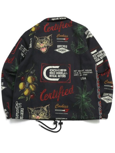 画像2: 【送料無料】COOKIES CLOTHING CUBAN ALL OVER PRINT COACHES JACKET BLK