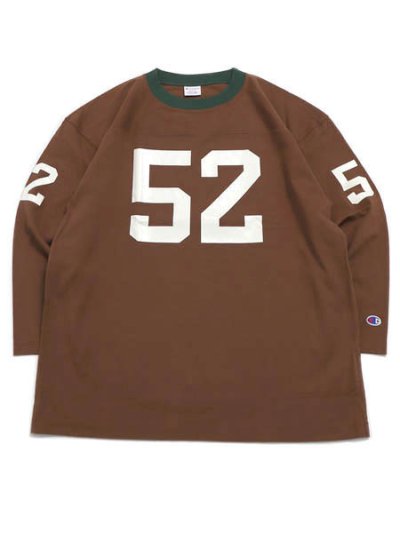 画像1: CHAMPION 3/4 SLEEVE FOOTBALL TEE-MEDIUM BROWN