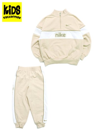 画像1: 【KIDS】NIKE KIDS B E1D1 1/4 ZIP PANT SET-SANDDRIFT