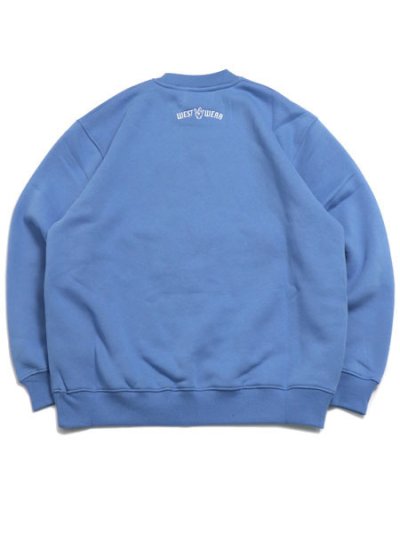 画像2: 【送料無料】WEST WEAR GFL EMBROIDERY LOGO CREWNECK SAXE BL/WHT