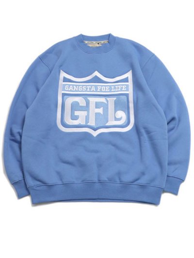 画像1: 【送料無料】WEST WEAR GFL EMBROIDERY LOGO CREWNECK SAXE BL/WHT