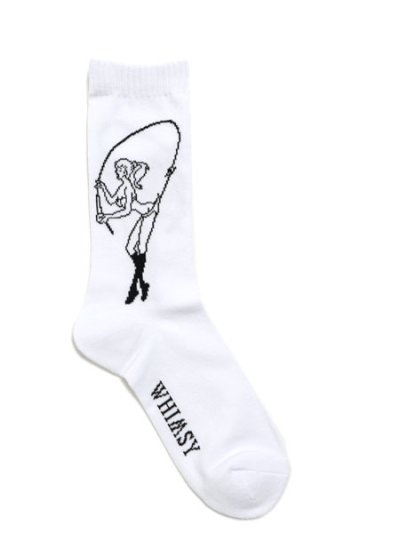 画像2: WHIMSY SOCKS FISHING GIRL SOCKS WHITE