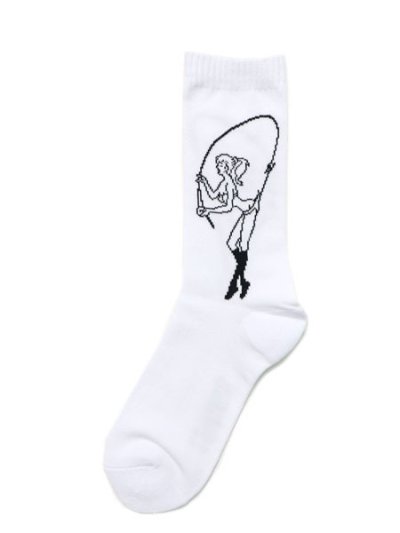 画像1: WHIMSY SOCKS FISHING GIRL SOCKS WHITE