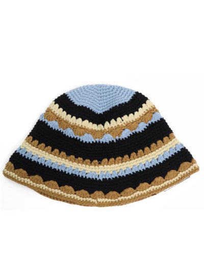 画像2: NEW ERA CROCHET KNIT BUCKET TSD BORDER BLUE