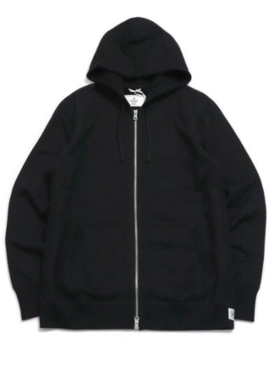 画像1: 【送料無料】REIGNING CHAMP MIDWEIGHT TERRY SLIM ZIP HOODIE BLACK