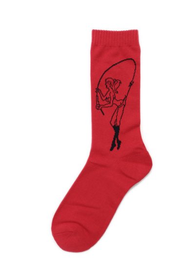 画像1: WHIMSY SOCKS FISHING GIRL SOCKS RED