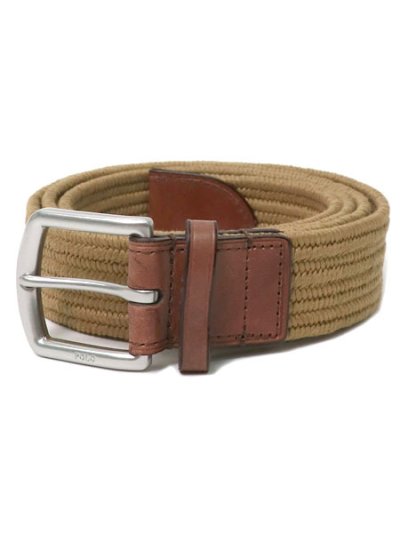 画像1: 【送料無料】POLO RALPH LAUREN 34MM BRAIDED FABRIC STRETCH BELT