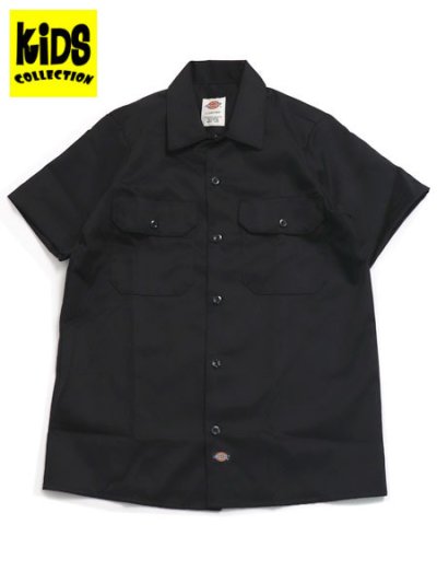 画像1: 【KIDS】DICKIES BOYS S/S WORK SHIRT-BLACK