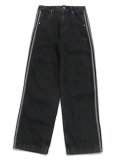 【送料無料】ADIDAS DENIM FIREBIRD PANTS-TRUE BLACK DENIM