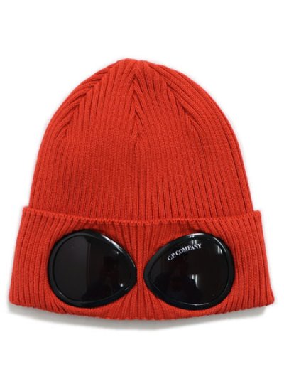 画像1: 【送料無料】C.P.COMPANY COTTON GOGGLE BEANIE POINCIANA