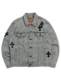 【送料無料】ADVANCE LEVIS CROSS DENIM JACKET GREY