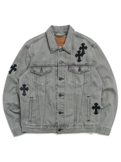 画像1: 【送料無料】ADVANCE LEVIS CROSS DENIM JACKET GREY