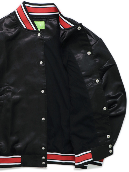 送料無料】HUF CRACKERJACK SATIN BASEBALL JACKET - FIVESTAR