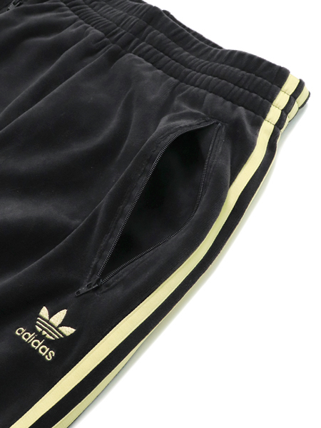 adidas black velour track pants