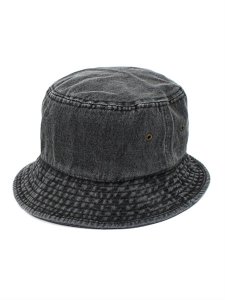 画像1: NEW HATTAN DENIM HAT BLACK (1)