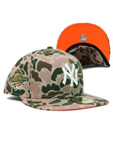 画像1: NEW ERA 59FIFTY DUCK CAMO UV/NEON ORG WS YANKEES (1)