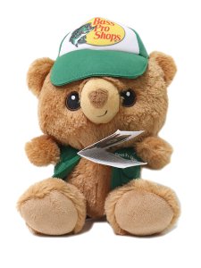 画像1: BASS PRO SHOPS PLUSH STUFFED TRUCKER CAP BEAR GREEN (1)