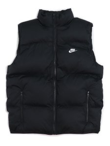 画像1: 【送料無料】NIKE CLUB PUFFER VEST-BLACK/WHITE (1)