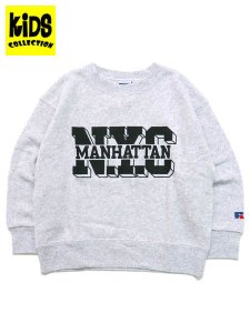 画像1: 【SALE】【KIDS】RUSSELL ATHLETIC KIDS NYC SWEAT CREW NECK SHIRT ASH (1)