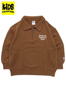 画像1: 【SALE】【KIDS】RUSSELL ATHLETIC KIDS SWEAT 1/4 ZIP SHIRT COCONUTS (1)