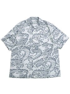 画像1: 【SALE】SCHOTT HAWAIIAN SHIRT DRAGON WHITE (1)