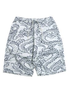 画像1: 【SALE】SCHOTT HAWAIIAN SHORTS DRAGON WHITE (1)