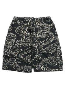 画像1: 【SALE】SCHOTT HAWAIIAN SHORTS DRAGON CHARCOAL (1)