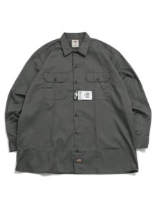 画像1: DICKIES L/S WORK SHIRT-GRAVEL GRAY (1)