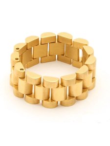 画像1: KING ICE ROLEX LINK GOLD RING (1)