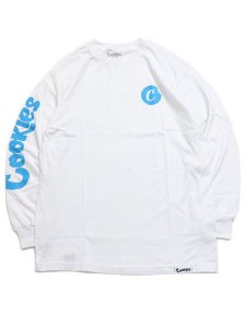 画像1: COOKIES CLOTHING C-BITE LOGO L/S TEE WHITE/BLUE (1)