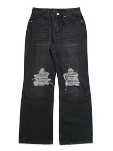 画像1: 【送料無料】EPTM. DISTRESSED BAGGY JEANS-BLACK (1)