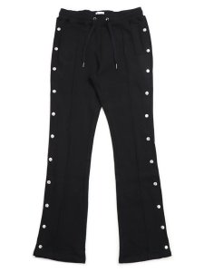 画像1: 【送料無料】EPTM. FRENCH TERRY SNAP FLARED PANT-BLACK (1)