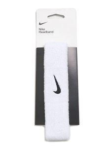 画像1: NIKE SWOOSH HEAD BAND-WHITE/BLACK (1)