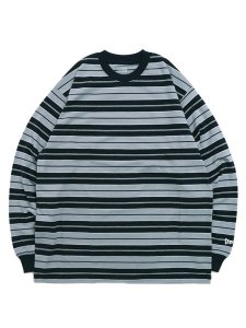 画像1: NEW ERA MULTI BORDER L/S OVERSIZED COTTON TEE (1)