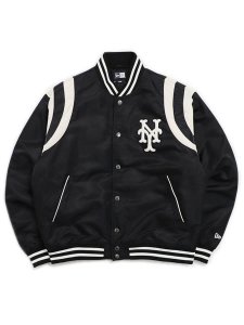 画像1: 【送料無料】NEW ERA NYLON VARSITY JACKET COOPERSTOWN METS (1)