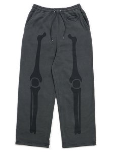 画像1: 【送料無料】VANSON PIGMENT DYED BONE SWEAT PANTS BLK/BLK (1)