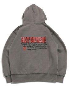 画像1: 【送料無料】INTERBREED KING OF DIGGIN' FADED ZIP HOODIE W.BLACK (1)