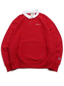 画像1: 【送料無料】CHAMPION RW RUGBY SWEATSHIRT ATHLETIC RED (1)