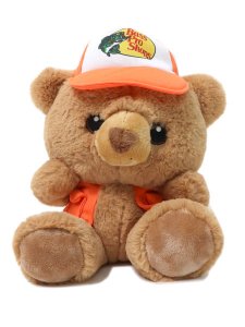 画像1: BASS PRO SHOPS PLUSH STUFFED TRUCKER CAP BEAR ORANGE (1)