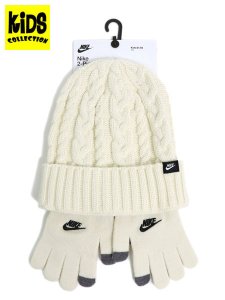 画像1: 【KIDS】NIKE YTH CABLE GIFTING BEANIE SET-COCONUT MLK (1)