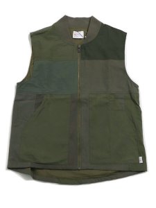 画像1: 【SALE】【送料無料】MR.REMAKE MAN REMAKE MILITARY ZIP VEST KHAKI ASSORT (1)