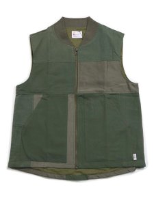 画像1: 【SALE】【送料無料】MR.REMAKE MAN REMAKE MILITARY ZIP VEST KHAKI ASSORT (1)