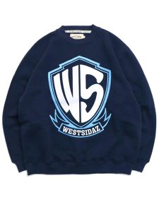 画像1: 【送料無料】WEST WEAR WS EMBROIDERY LOGO CREWNECK NAVY/WHITE (1)